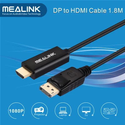 1.8m Gold Plated Displayport Dp to HDMI Cable